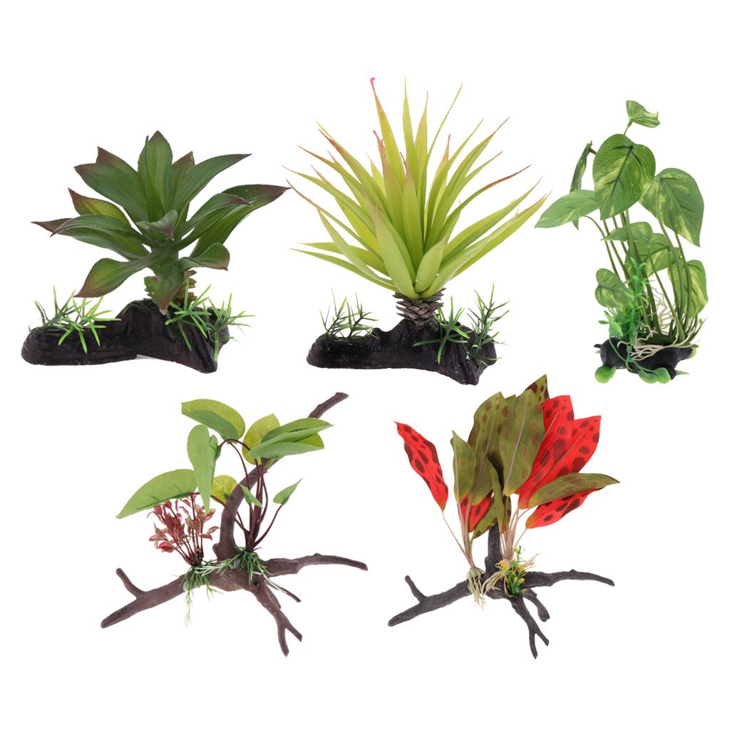 Aquarium Plant Vine - Terrario para reptiles, planta Artificial, vid