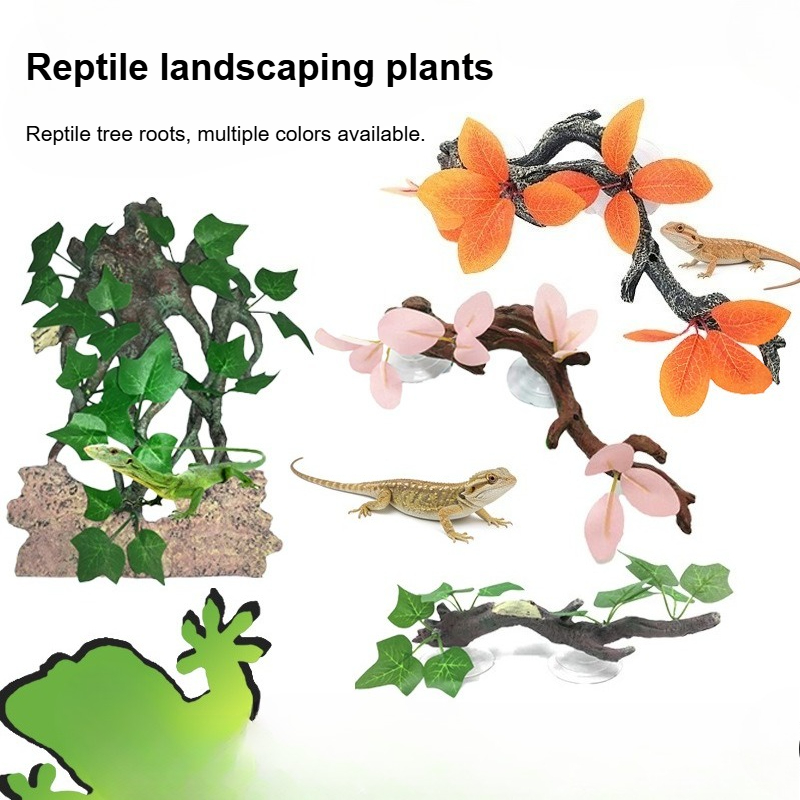 Aquarium Plant Vine - Decoración Artificial para Terrarios de Reptiles,