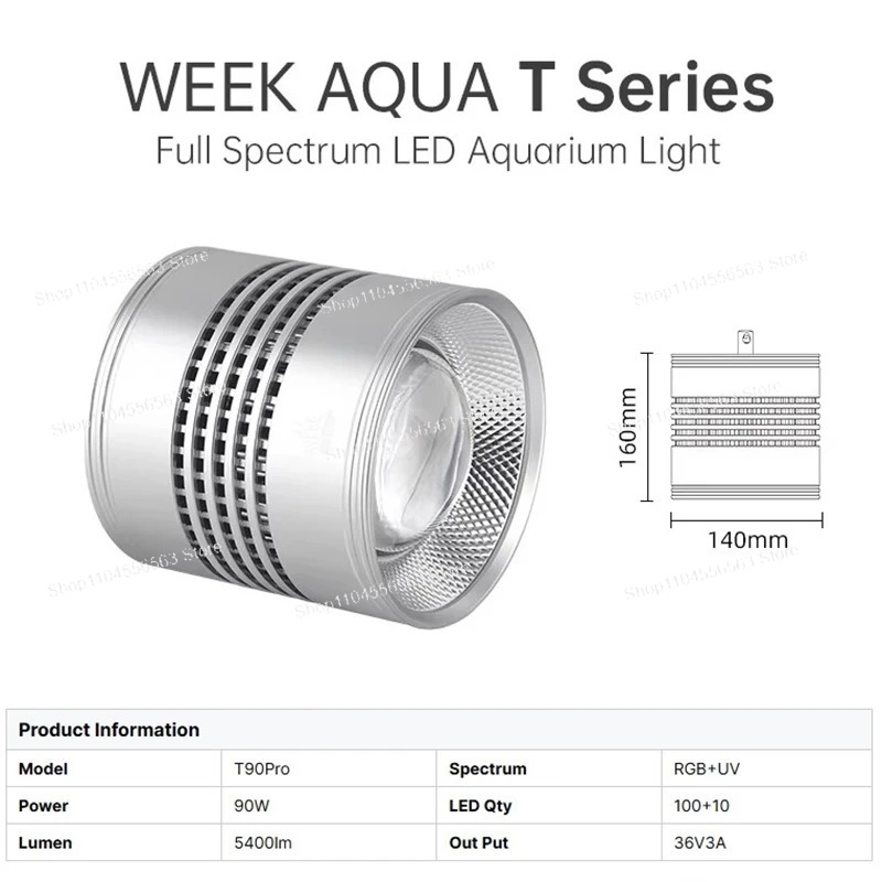 Lámpara LED para Acuario T90 P - Planted Aquarium Uv Light reseña y precio